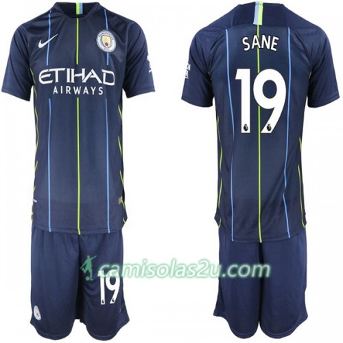 Camisolas de Futebol Manchester City Sane 19 Criança Equipamento Alternativa 2018/19 Manga Curta Camisolas de Futebol Manchester City Sane 19 Criança Equipamento Alternativa 2018/19 Manga Curta